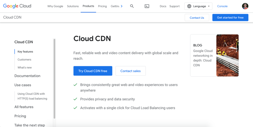 website security google cdn