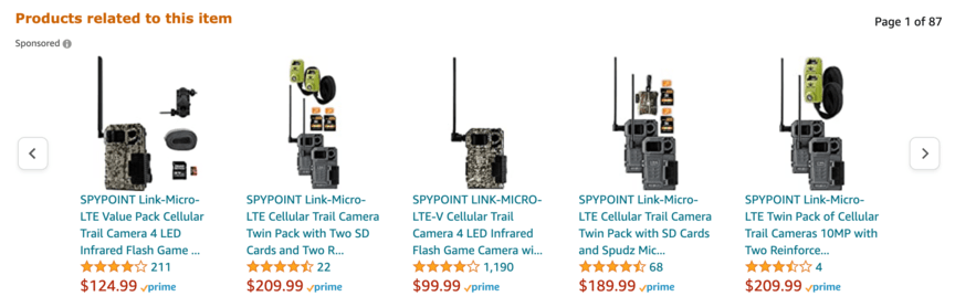 amazon trail camera related items