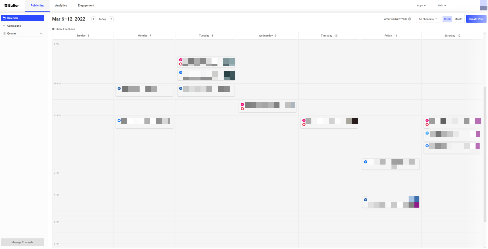 Buffer calendar feature