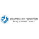 Logo of the Chesapeake Bay Foundation featuring a blue heron silhouette over a blue wave, with the text 'Chesapeake Bay Foundation Saving a National Treasure' beside it.