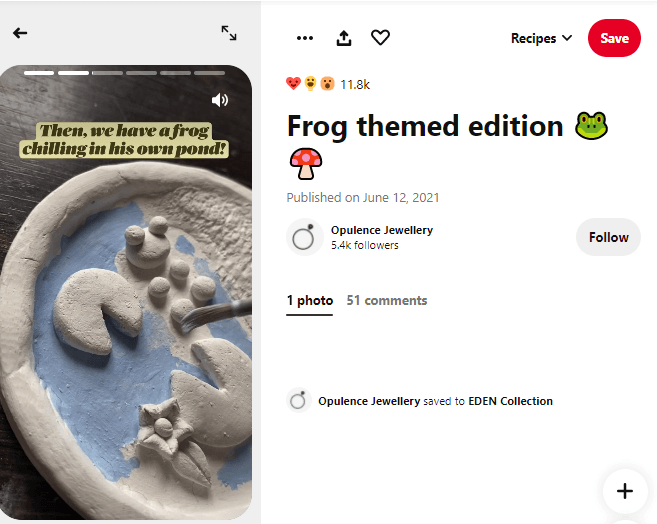 A Pinterest pin about making a frog jewelry holder