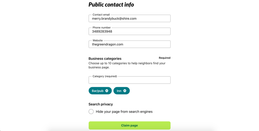 nextdoor signup page