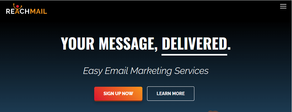 Homepage for ReachMail detailing their offerings