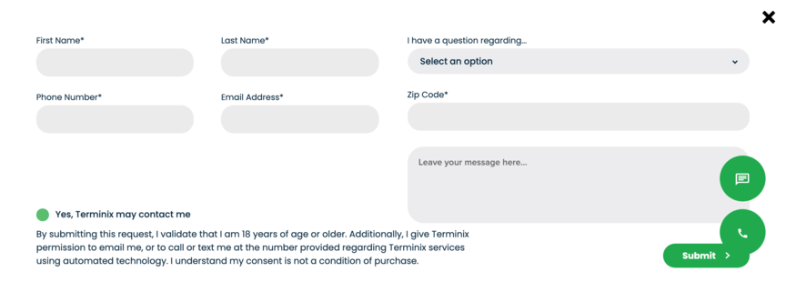 terminix contact form