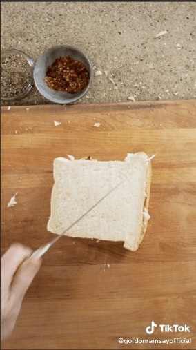 TikTok video of Gordon Ramsey making a sandwich