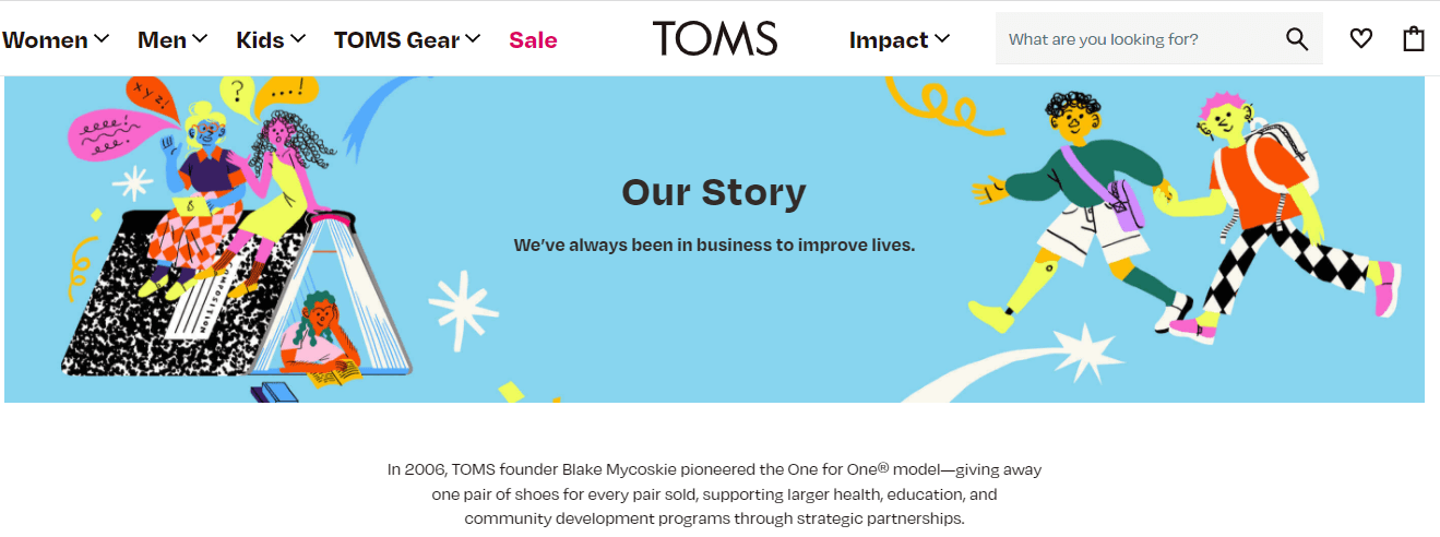 Tom's company values page