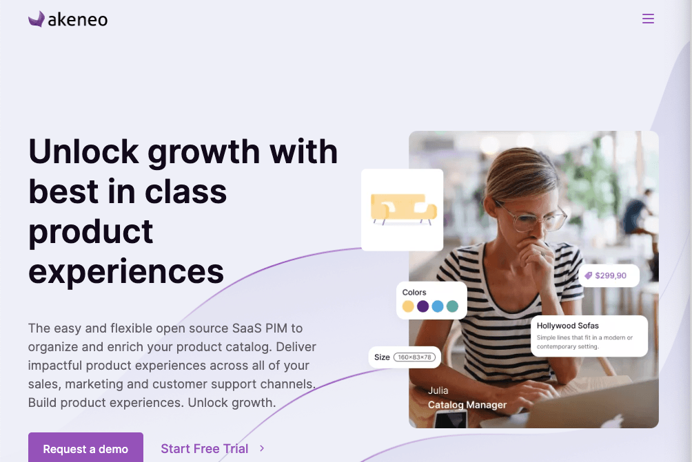 Akeneo PIM software homepage