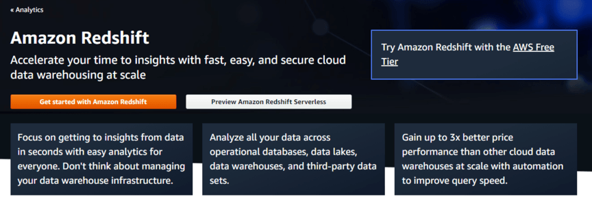 amazon redshift cloud data warehouse