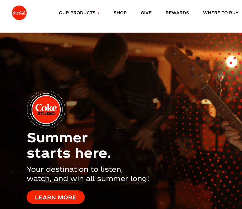 Coca-cola hompage