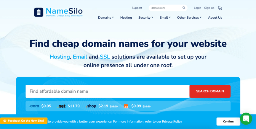 domain registrar namesilo