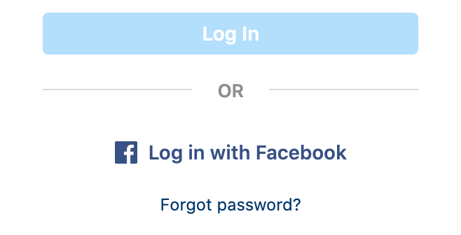 log in with facebook