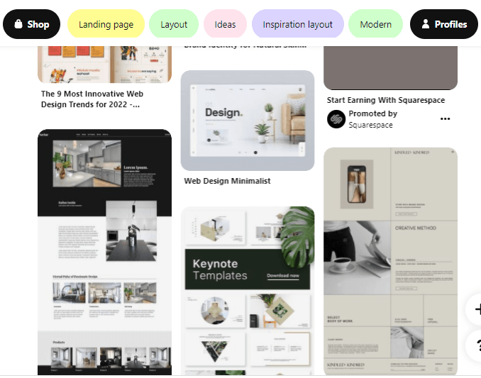 Pinterest pins for minimalist websites