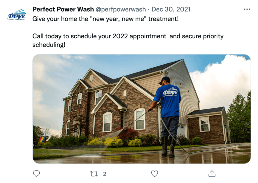 perfect power wash twitter post