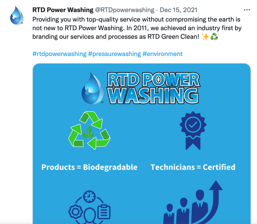 rtd power washing twitter post