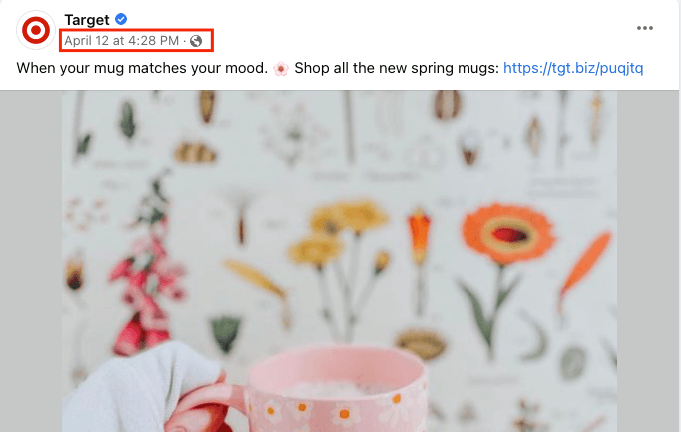 Target posting content at a specific time