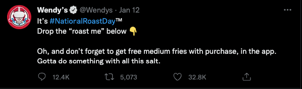 Wendy's tweeting roasts