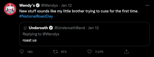 Underoath tweeting as Wendy's to roast them