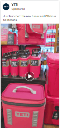 Ad from Yeti advertising their pink cups