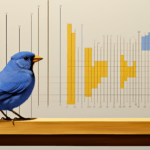 Blue bird sitting on a yellow desk