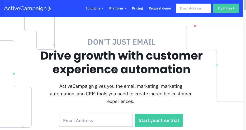 Active campaign marketing automation website