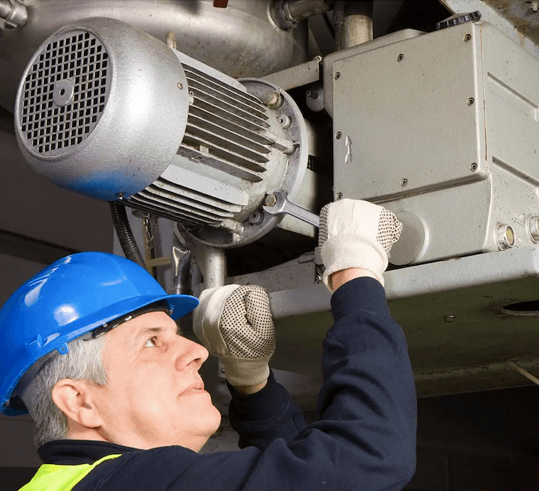Man operating a motor