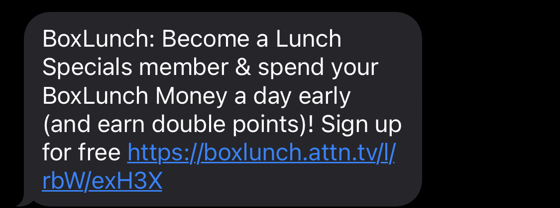 Box Lunch's club promo