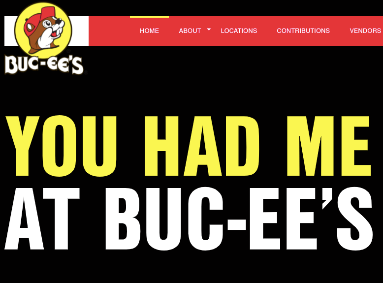 Buc-ees home page