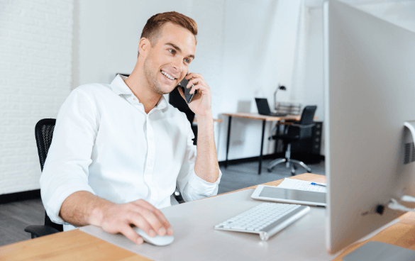 businessman talking on phone