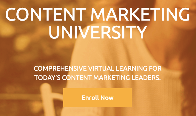 Content Marketing University homepage