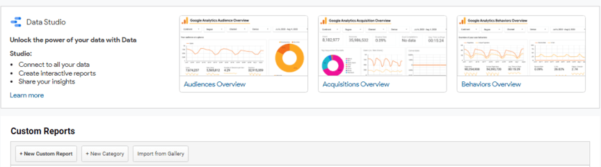 custom google analytics reports