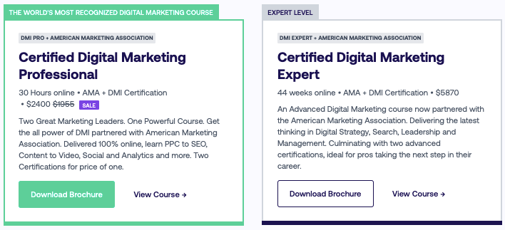 Digital Marketing Institute certifications overview