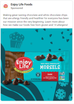 Enjoy Life advertisement for their allergy-free chocolate chips