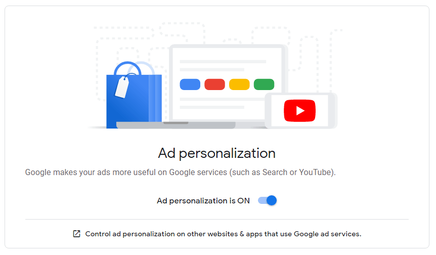 google ads settings personalization