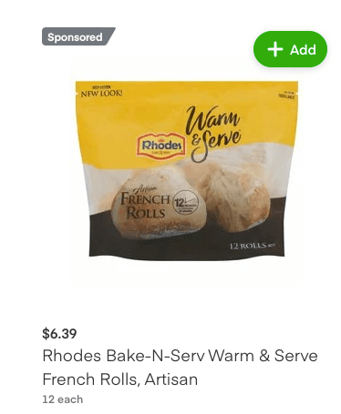 Advertisement for garlic bread on Instacart