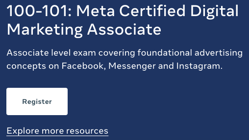 Meta Certified Digital Marketing Associate description