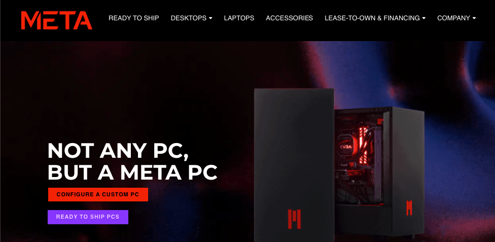 Meta PC's website