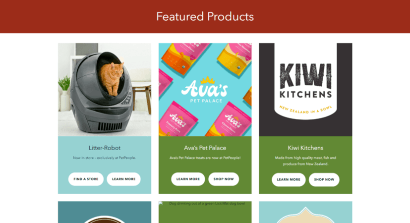 Pet product web design: Pet People