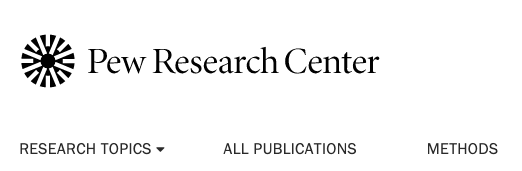 Pew Research Center main menu