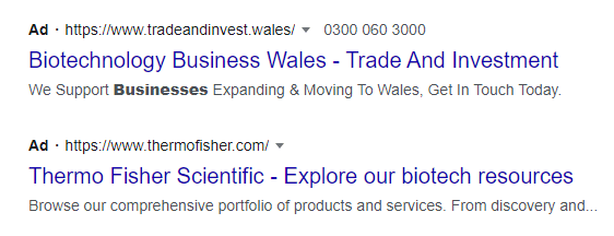 ppc ad ppc for biotech companies