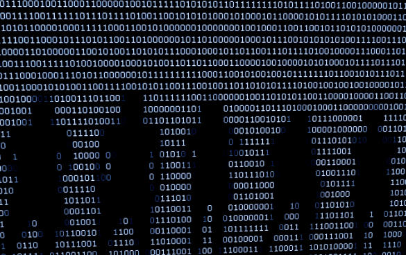 Rows of binary digits (0s and 1s) representing binary code.