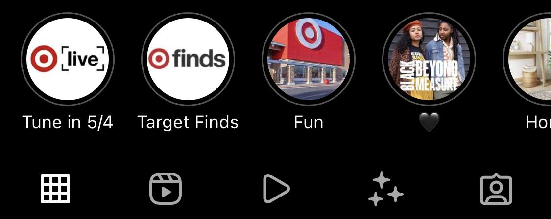 Target's Stories on their Instagram page