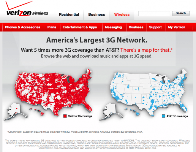 verizon vs at&t comparative advertising example