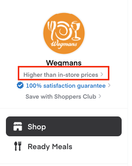 Wegman's grocery store profile on Instacart