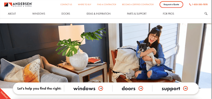 Andersen Windows and Doors homepage