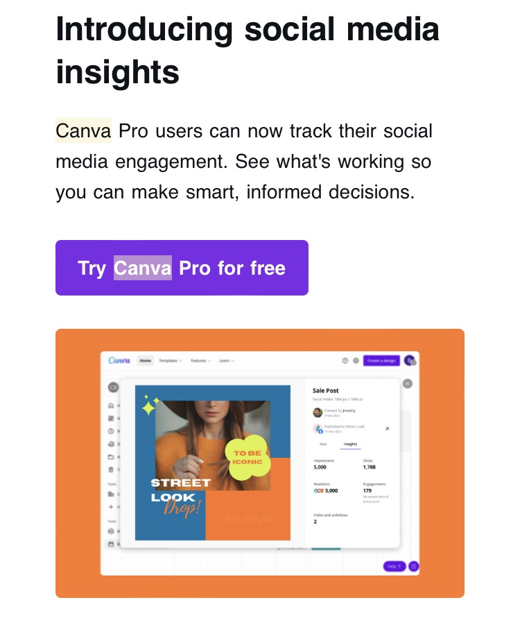 Canva email advertising Canva Pro