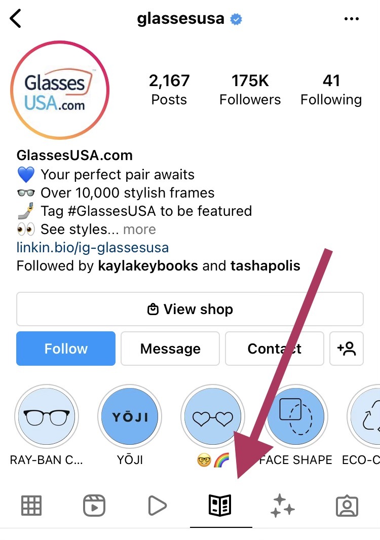 Where to find guides in IG profile