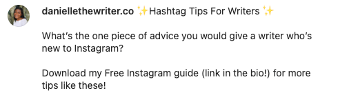 Instagram caption about hashtags