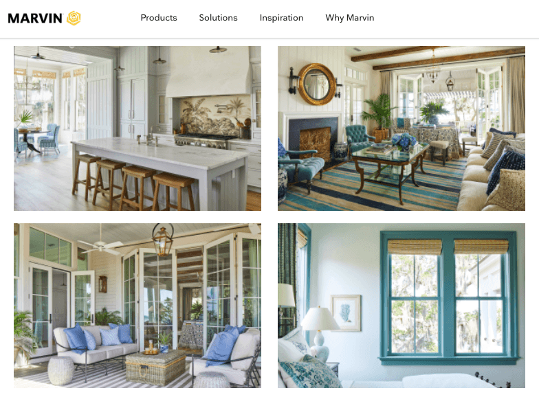 Window and door gallery on Marvin's website