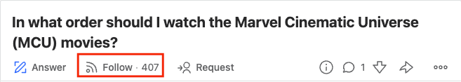 Quora followers on a question
