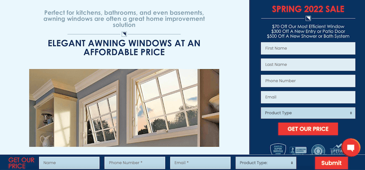 Rite Window's page for awning windows